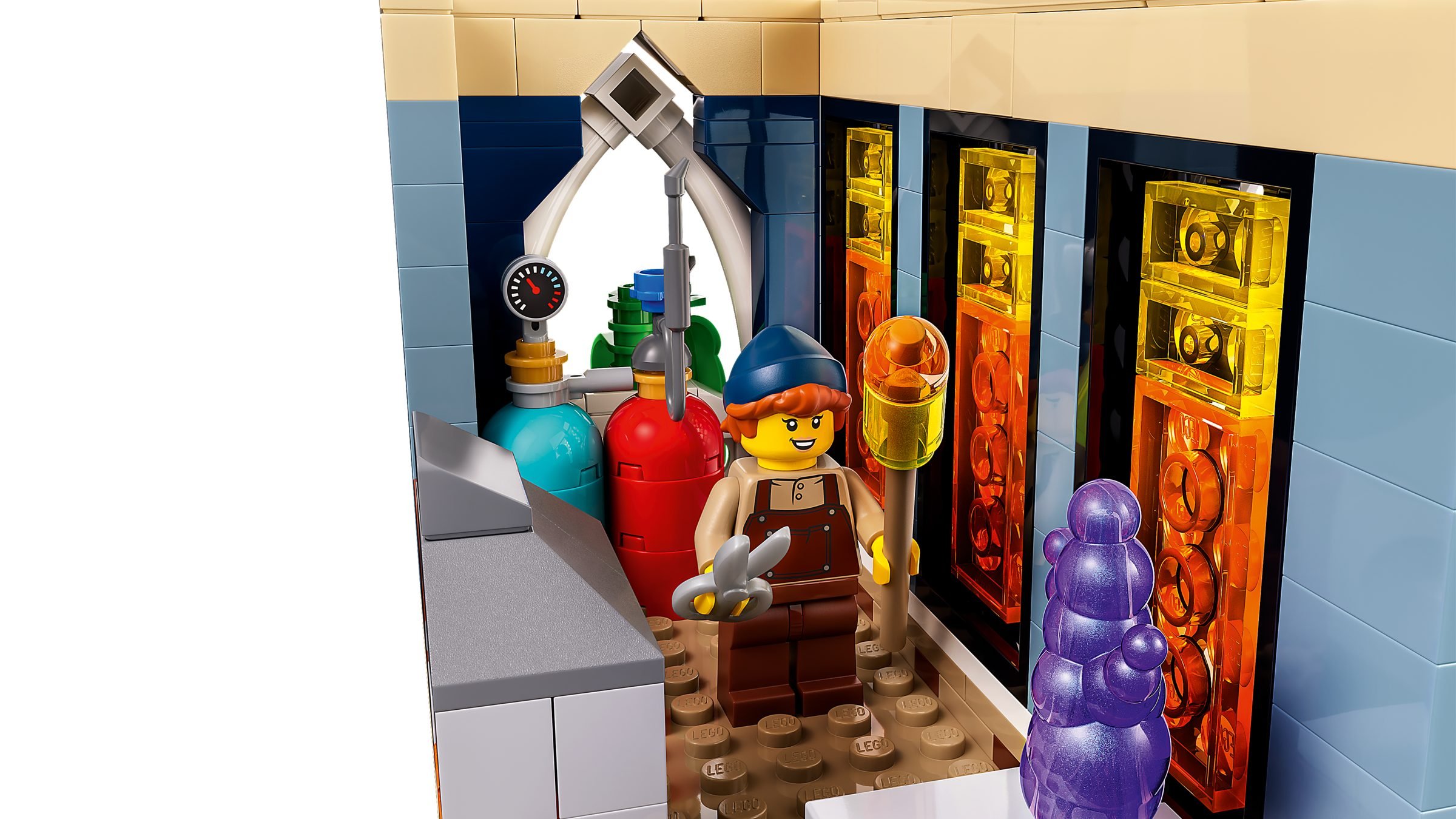 L'atelier de souffleur de verre du set LEGO 11388 et sa minifigurine