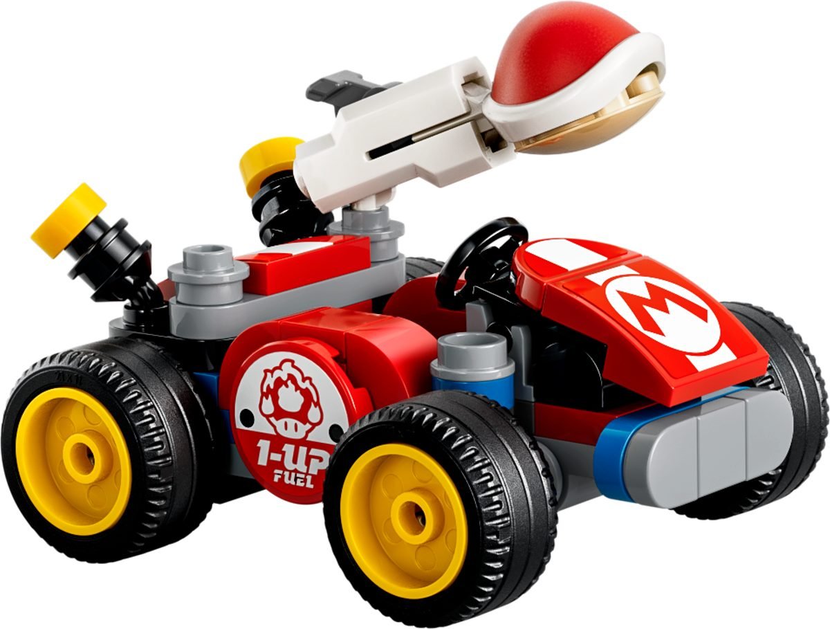 Le kart rouge du set 72054 vu de profil, avec son bidon 1-UP Fuel