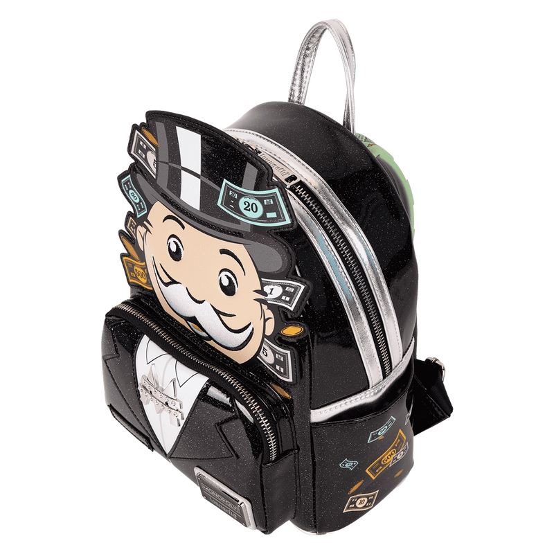Mini sac à dos Loungefly Monopoly : Monopoly 90th Anniversary Pennybags Glitter Cosplay Mini Backpack