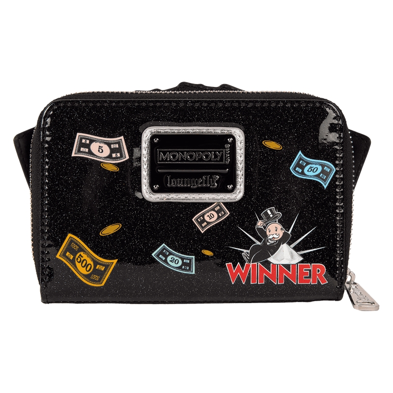 Portefeuille Loungefly Monopoly : Monopoly 90th Anniversary Money Glitter Zip Around Wallet