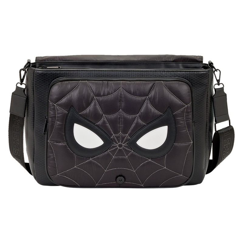 Sac Loungefly Marvel : Spider-Man Black & White Suit Quilted Messenger Crossbody Bag