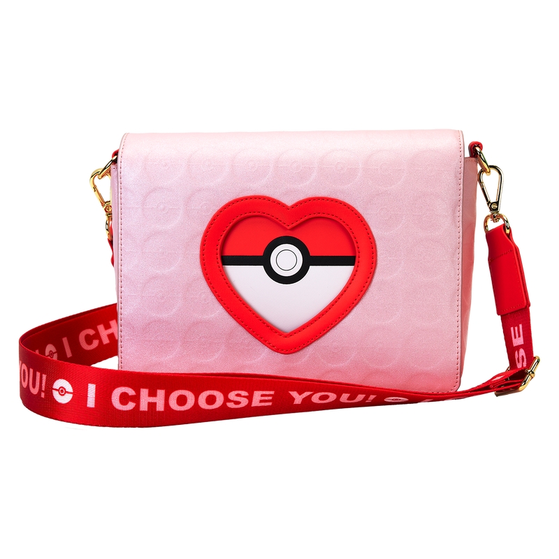 Sac Loungefly Pokémon : Pokémon Exclusive I Choose You Hearts Crossbody Bag