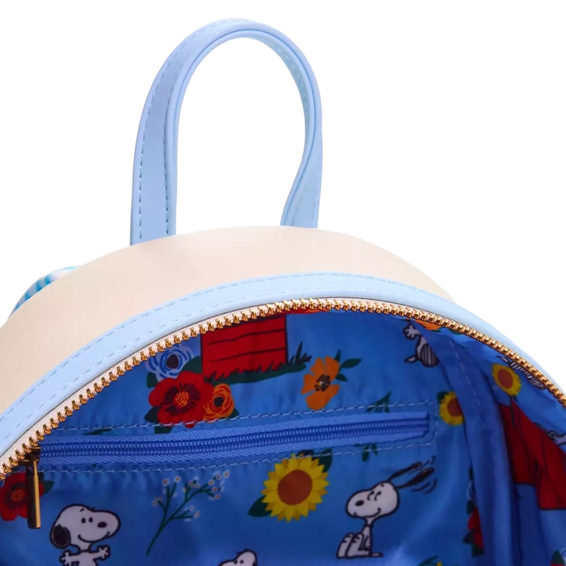 Mini sac à dos Loungefly Snoopy : Peanuts Snoopy Doghouse Floral Gingham Mini Backpack