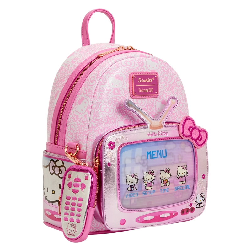 Mini sac à dos Loungefly Sanrio : Sanrio Exclusive Hello Kitty Vintage TV Lenticular Mini Backpack with Coin Bag