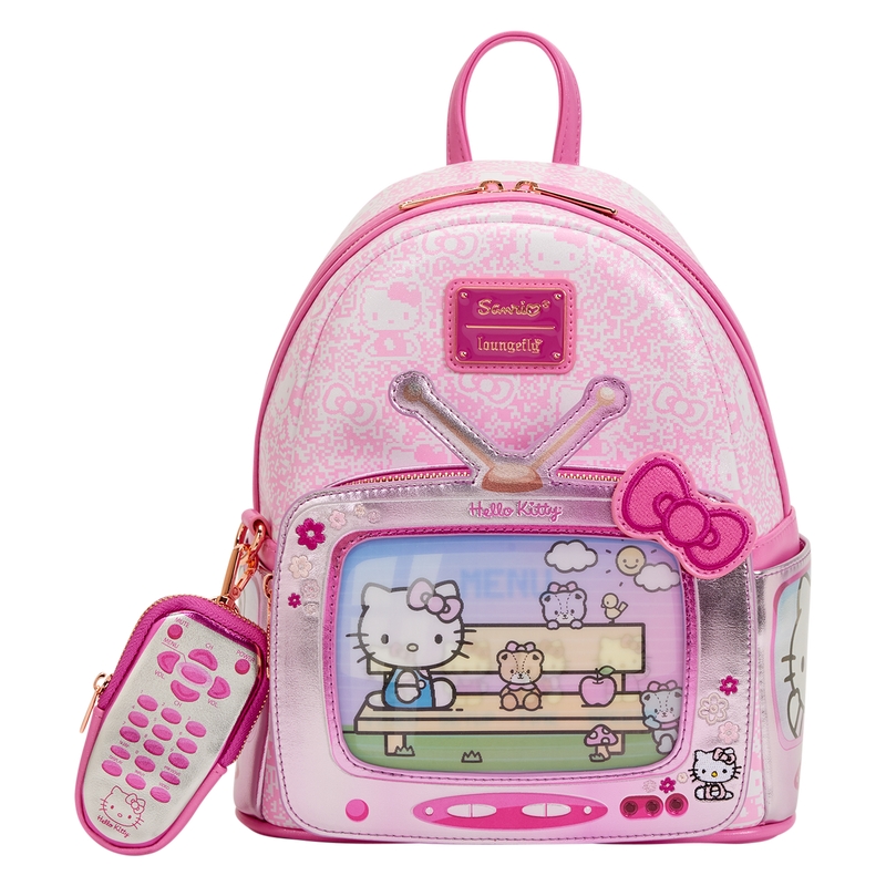 Mini sac à dos Loungefly Sanrio : Sanrio Exclusive Hello Kitty Vintage TV Lenticular Mini Backpack with Coin Bag