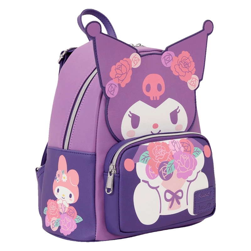 Mini sac à dos Loungefly Sanrio : Hello Kitty & Friends Kuromi Floral Mini Backpack - Sanrio