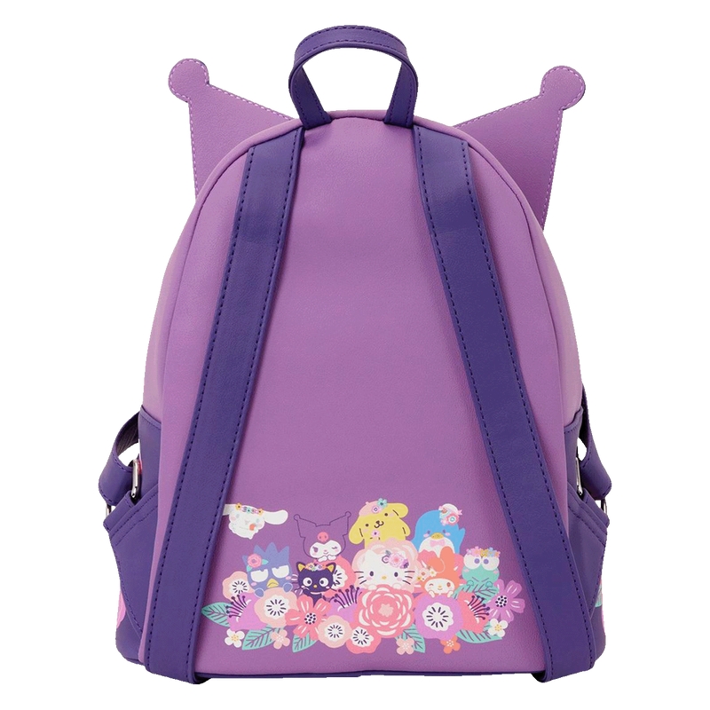 Mini sac à dos Loungefly Sanrio : Hello Kitty & Friends Kuromi Floral Mini Backpack - Sanrio