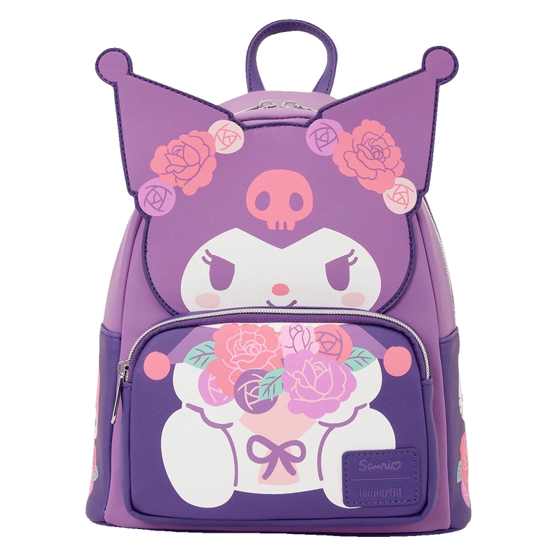 Mini sac à dos Loungefly Sanrio : Hello Kitty & Friends Kuromi Floral Mini Backpack - Sanrio