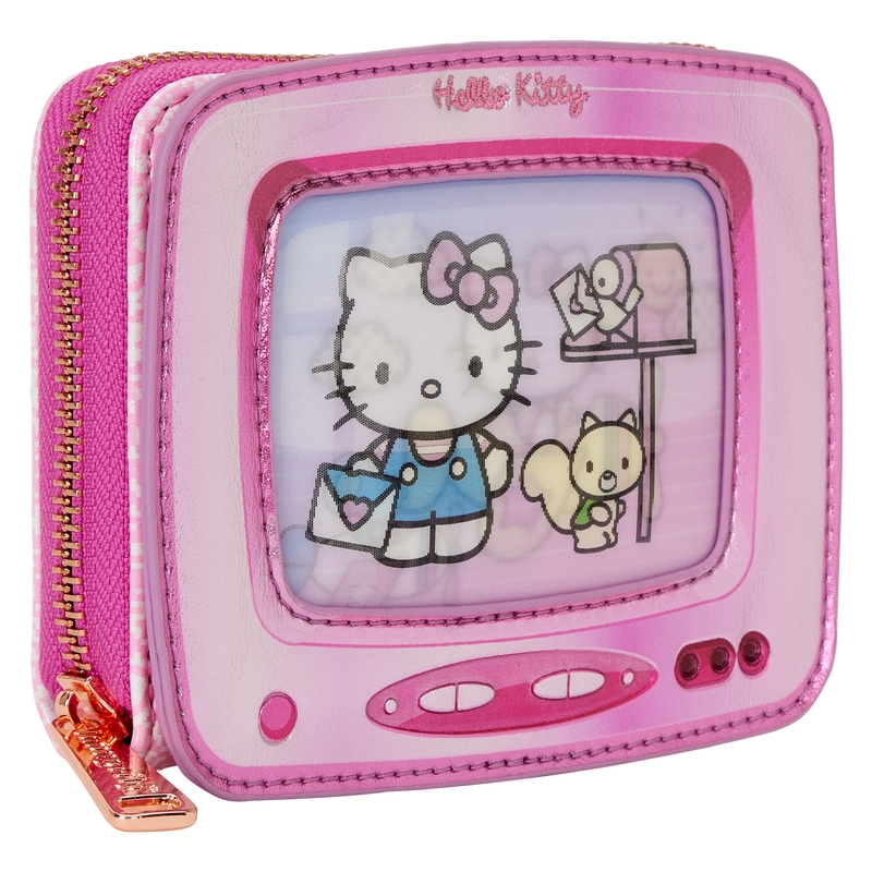 Portefeuille Loungefly Sanrio : Sanrio Exclusive Hello Kitty Vintage TV Lenticular Zip Around Wallet