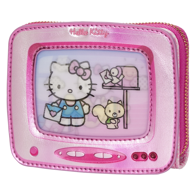 Portefeuille Loungefly Sanrio : Sanrio Exclusive Hello Kitty Vintage TV Lenticular Zip Around Wallet