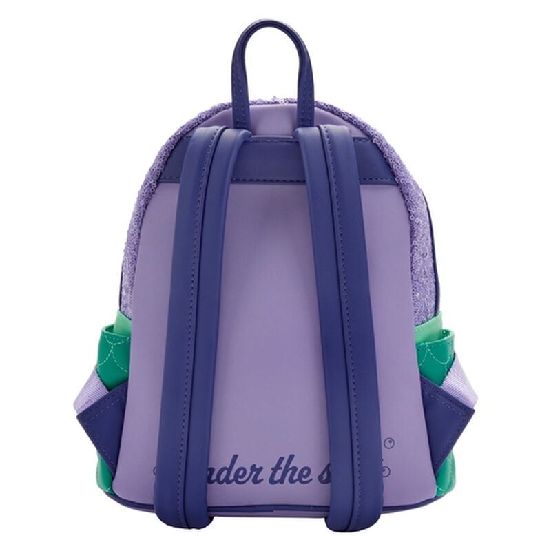 Mini sac à dos Loungefly Disney : The Little Mermaid Exclusive Ariel Sequin Series Cosplay Mini Backpack
