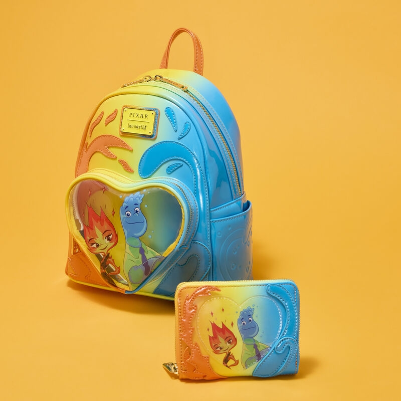 Mini sac à dos Loungefly Pixar : Exclusive Elemental Wade & Ember Ombre Mini Backpack