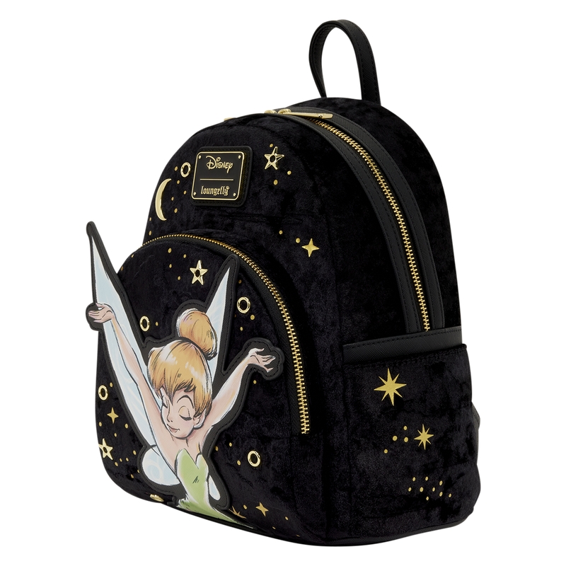 Loungefly Disney : Fée Clochette - Pixie Dust - Mini sac à dos en velours - Idéal pour enfants et adultes - Sacs à collectionner