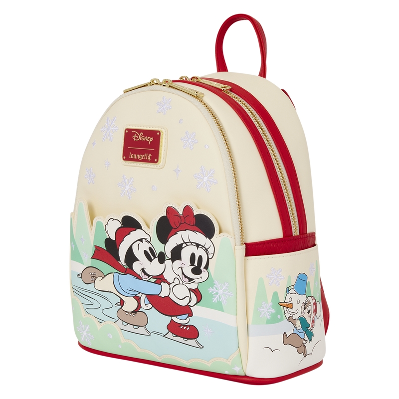 Mini sac à dos Loungefly Friends : Mickey & Friends Holiday Ice Skating Mini Backpack