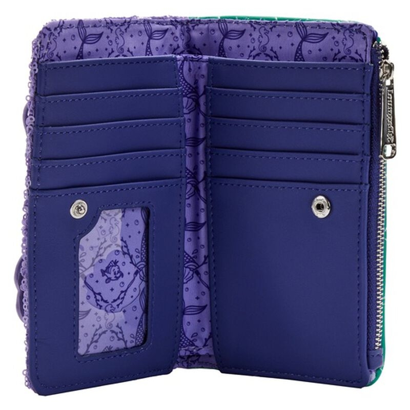 Portefeuille Loungefly Disney : The Little Mermaid Exclusive Ariel Sequin Series Cosplay Flap Wallet