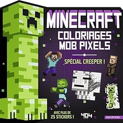Minecraft - Coloriages Mob pixels - Creeper - Loisirs créatifs jeu vidéo - Dès 6 ans
