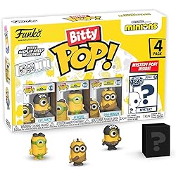 Funko Bitty Pop! Minions - Eye Matie 4PK - Eye, Matie, Cro-Minion, Au Naturel et Une Mini-Figurine Mystère en Surprise - 2.2 Cm - Minions 2 Collectionnable - Étagère Empilable Incluse