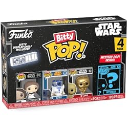 Funko Bitty Pop! Star Wars - Princess Leia™, R2-D2™, C-3PO™ et Une Mini-Figurine Mystère en Surprise - 2.2 Cm Collectionnable - Étagère Empilable Incluse - Idée de Cadeau - Produits Officiels