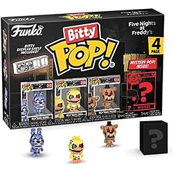 Funko Bitty Pop! Five Nights at Freddy's (FNAF) - Nightmare Bonnie 4PK - Nightmare Bonnie, Nightmare Chica, Nightmare Freddy et Une Mini-Figurine Mystère en Surprise - 2.2 Cm Collectionnable