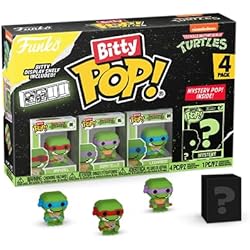 Funko Bitty Pop! Teenage Mutant Ninja Turtles - 8-Bit Raphael, 8-Bit Donatello, 8-Bit Leonardo et Une Mini-Figurine Mystère en Surprise - 2.2 Cm - TMNT Collectionnable - Étagère Empilable Incluse
