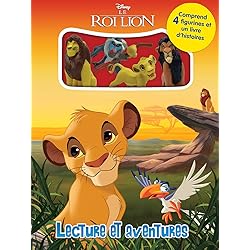 Disney Le Roi Lion Lecture et Aventures - Livres d'activités pour Enfants, Livre illustré de 12 Pages, 4 Figurines
