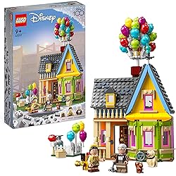 LEGO 43217 Disney et Pixar La Maison de « Là-Haut », Jouet avec Ballons, Figurines Carl, Russell et Doug, Maquette Collection, 100ème Anniversaire Disney, Idée Cadeau de Noël