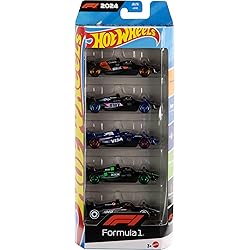Hot Wheels Formula 1 Coffret de 5 Voitures de Course en métal à l’échelle 1/64, décorations représentant différentes écuries de F1, à Collectionner, JGF58
