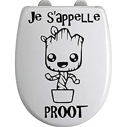 Sticker Fun Abattant toilette GROOT 2 - Vinyl brillant couleur au choix