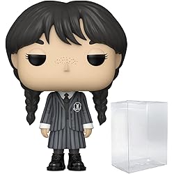 POP Wednesday - Wednesday Addams Funko Figurine en vinyle (livrée avec étui de protection compatible), multicolore, 9,5 cm