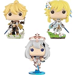 Funko Pop! Lot de 3 figurines Genshin Impact Aether, Lumine et Paimon