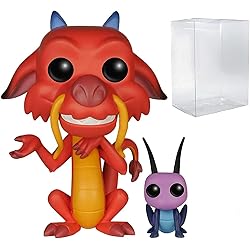 Disney Figurine en vinyle Mulan avec étui de protection compatible Pop Box Motif Mushu et Cricket