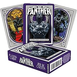 AQUARIUS Marvel Comics Black Panther Playing Cards - Black Panther Themed Deck of Cards for Your Favorite Card Games - Officially Licensed Marvel Merchandise & Collectibles - Poker Size 