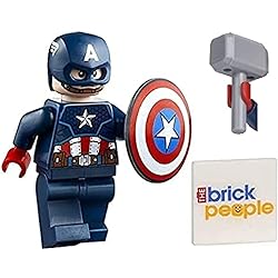 LEGO Superhero: Captain America Mini Figure with Shield and Mjolnir