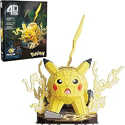 4D Build - Pokemon 3D Puzzle - Pokemon Pikachu Model 201 Pieces - Cartoon Inspired Pikachu - Adult Puzzle - Collectible Construction Game - Adult Toy - Child Game 12+