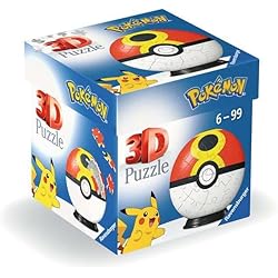 Ravensburger 11628 3D Puzzle 11628 Poké Ball Repeat Ball Puzzle for Large and Small Pokemon Fans from 6 Years, Yellow